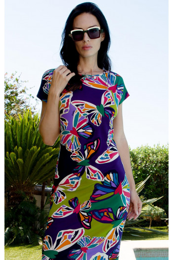 Stylish summer dress in luxurious jersey with Butterfly Kaleidoscope Print [1]