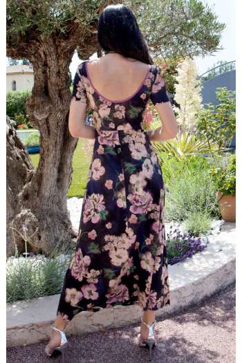 Romantic Vintage Blossom Midi Dress in Soft Knit Fabric [1]