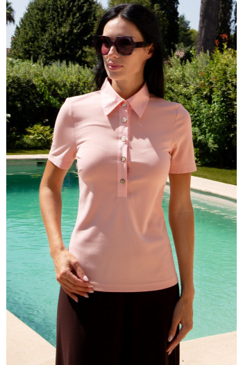 Fitted Jersey Blouse – Soft Pink [1]