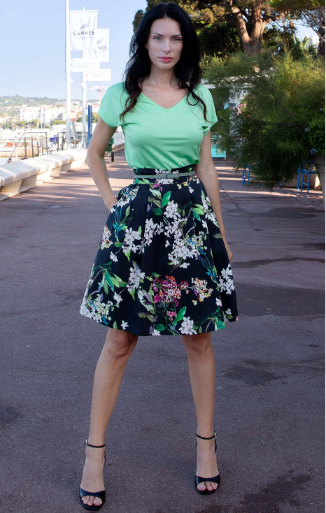 Flared Cotton Skirt &ndash; Spring Garden