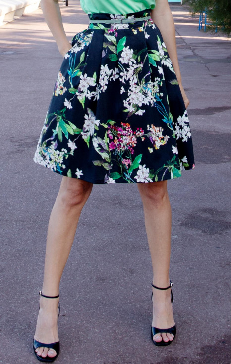 Flared Cotton Skirt &ndash; Spring Garden