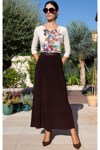 Long Jersey Skirt – Deep Chocolate [1]