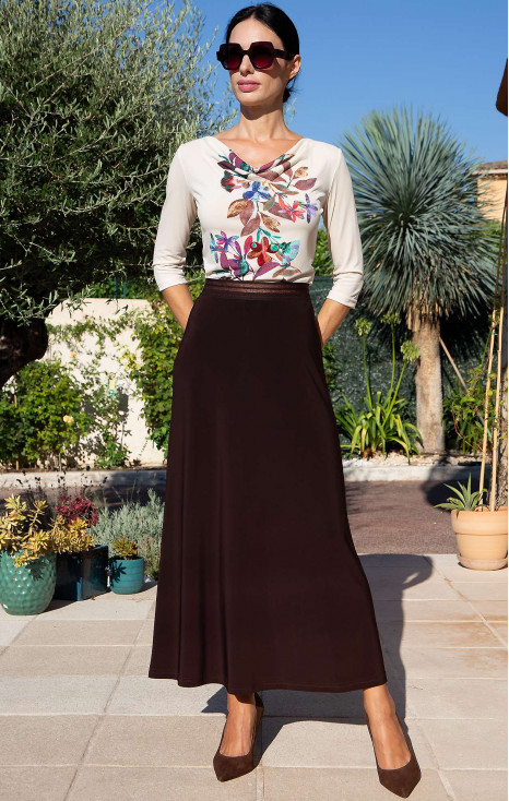 Long Jersey Skirt – Deep Chocolate [1]