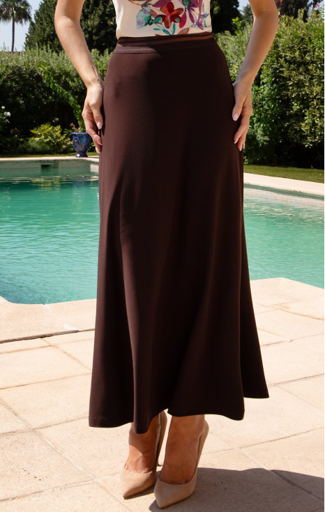 Long Jersey Skirt – Deep Chocolate