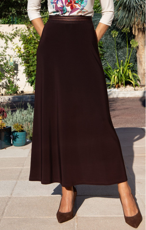 Long Jersey Skirt – Deep Chocolate