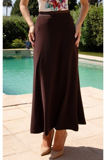 Long Jersey Skirt – Deep Chocolate