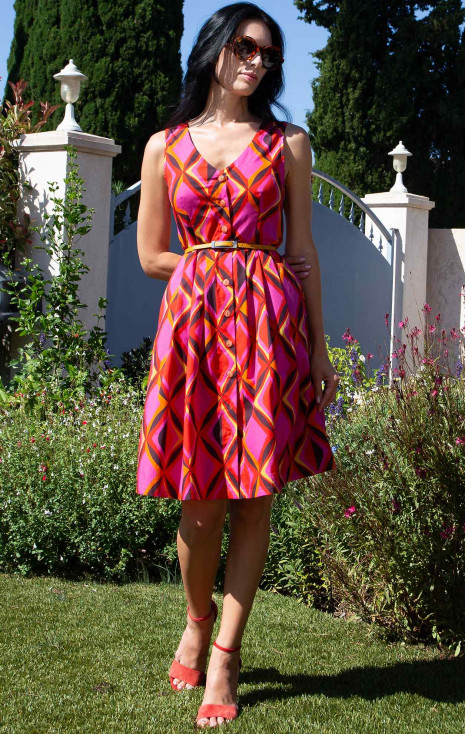 Printed Cotton Dress &ndash; Pink Diamond
