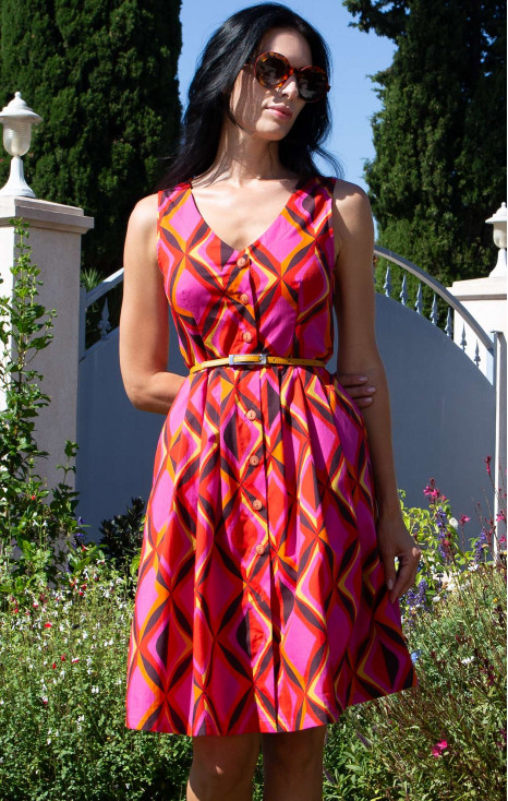 Printed Cotton Dress &ndash; Pink Diamond