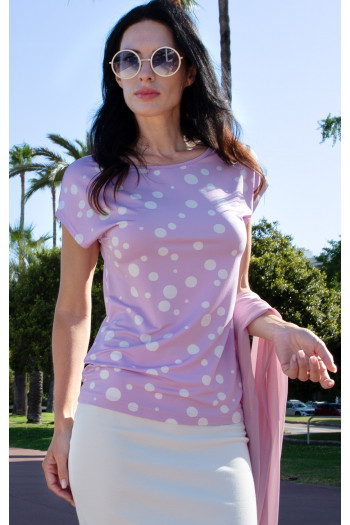 Lavender Polka Dots Jersey Top