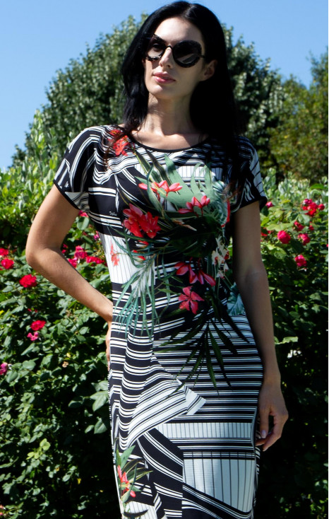 Printed Jersey Dress &ndash; Tropical Graphic