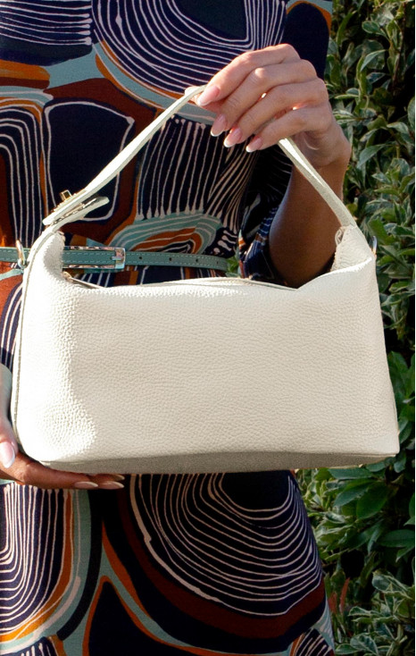 Elegant Cloud Cream Genuine Leather Handbag