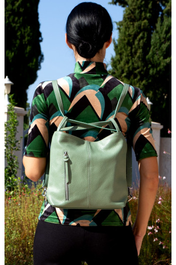 Convertible Leather Backpack – Menta [1]