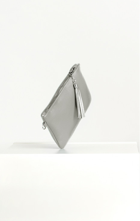 Grey Mini Genuine Leather Handbag