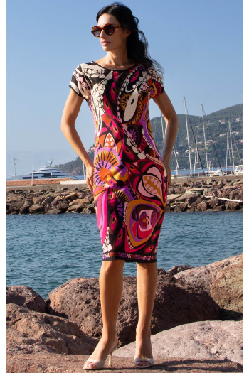 Relaxed Jersey Dress – Pink Berry Paisley