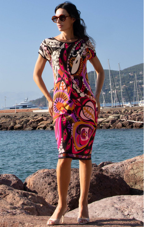 Relaxed Jersey Dress &ndash; Pink Berry Paisley