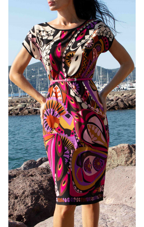 Relaxed Jersey Dress – Pink Berry Paisley [1]
