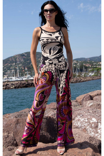 Jersey Cami Top – Pink Berry Paisley [1]