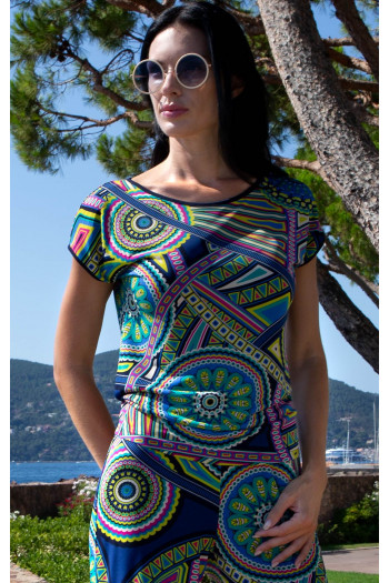 Relaxed Jersey Top – Blue Kaleidoscope Dreams [1]