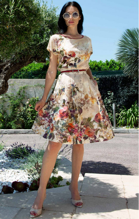 Flared Cotton Skirt &ndash; Floral Symphony