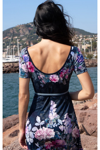 Stretch Viscose Jersey Dress – Floral Symphony [1]