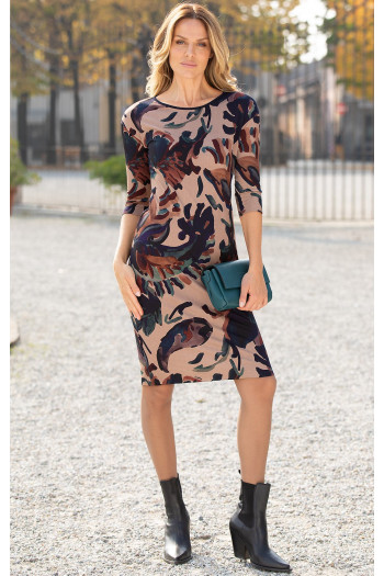 Warm Earth Paisley Luxurious Jersey Dress