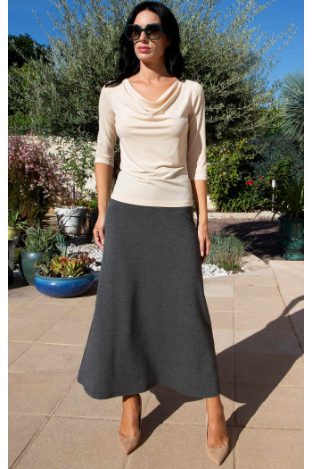 Macadamia Draped-Neck Blouse [1]