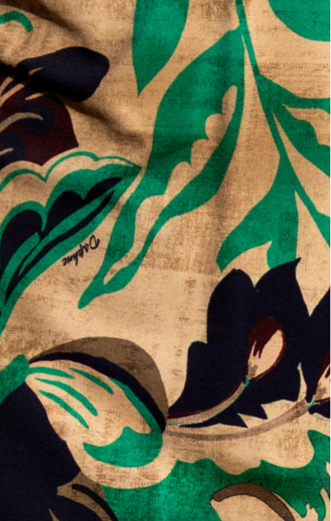 Abstract Emerald Leaves Luxury Jersey Dress