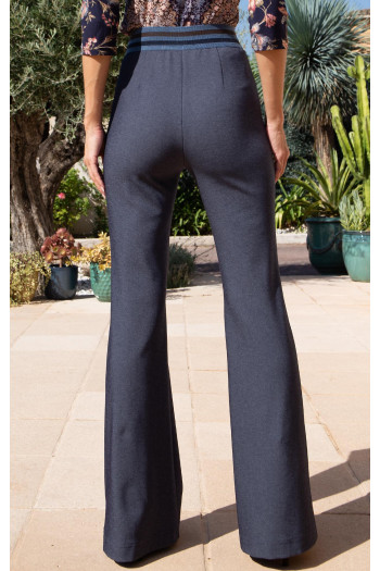 Steel Blue Structured Jersey Trousers [1]