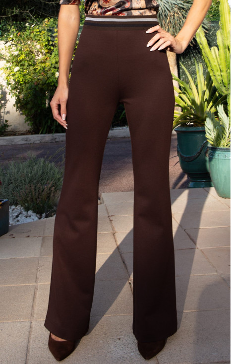 Coffee Bean Structured Jersey Trousers