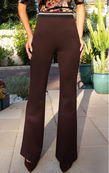 Coffee Bean Structured Jersey Trousers