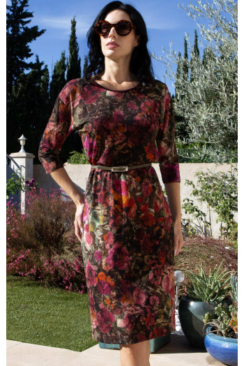 Autumn Garden Floral Viscose Jersey Dress [1]