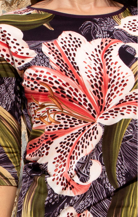 Exotic Lily Burgundy Jersey Blouse